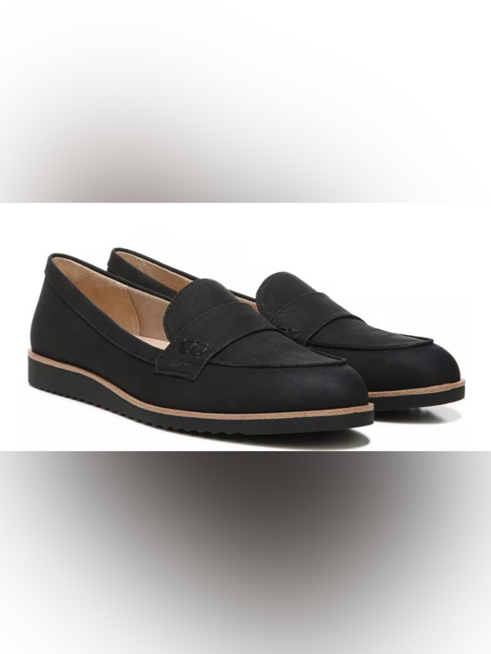 Life Stride Women’s Black Zee Loafer Work Shoes Flat With Round Toe Size 10 Med